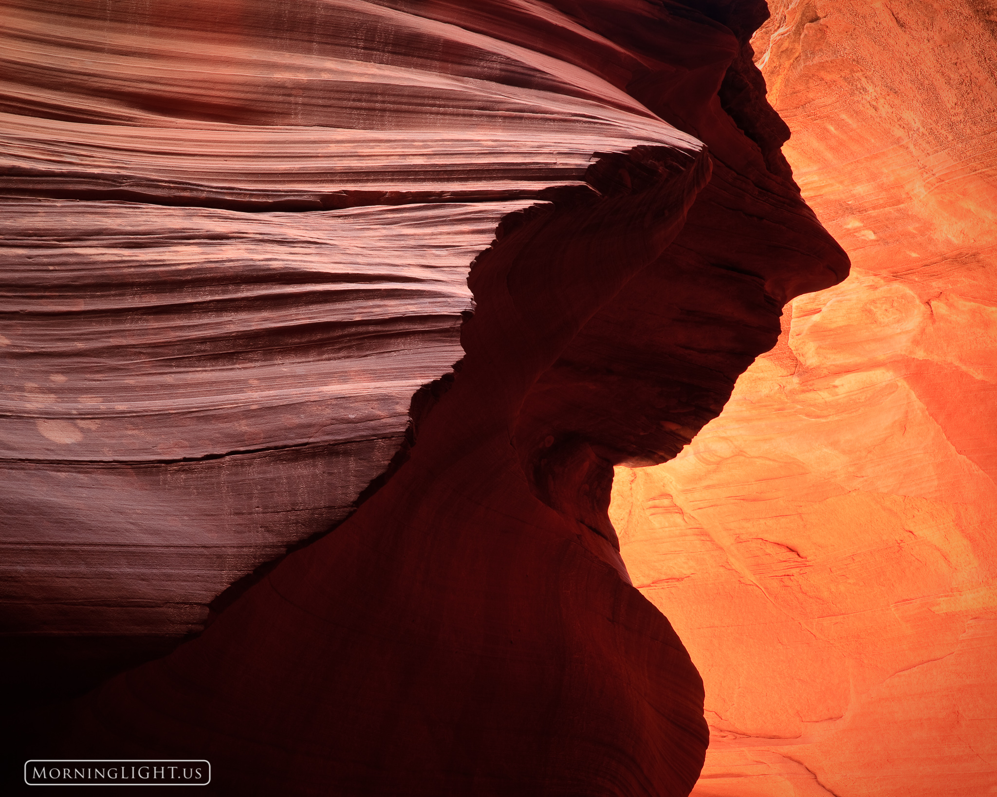 This was my first visit to Antelope Canyon and I was surprised to find that it was guarded by a woman of stone with a proud nose...