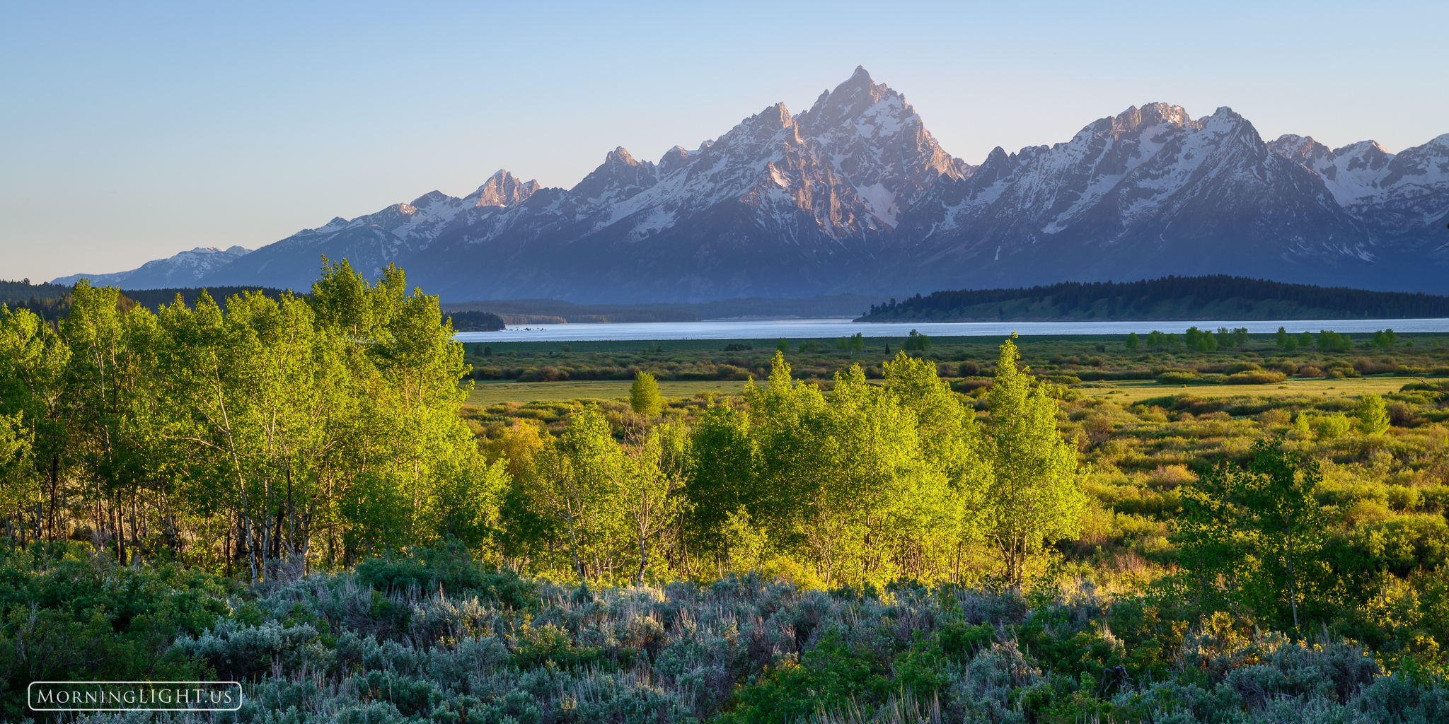 A spring morning above Jackson Lake in Grand Teton National Park, WY.