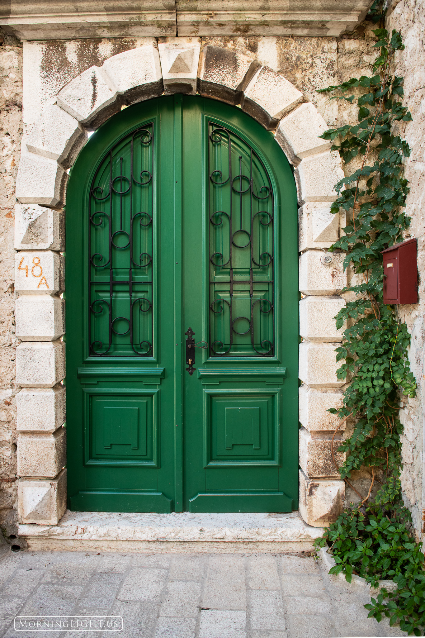 One of the many interesting doorways in Rovijn, Croatia