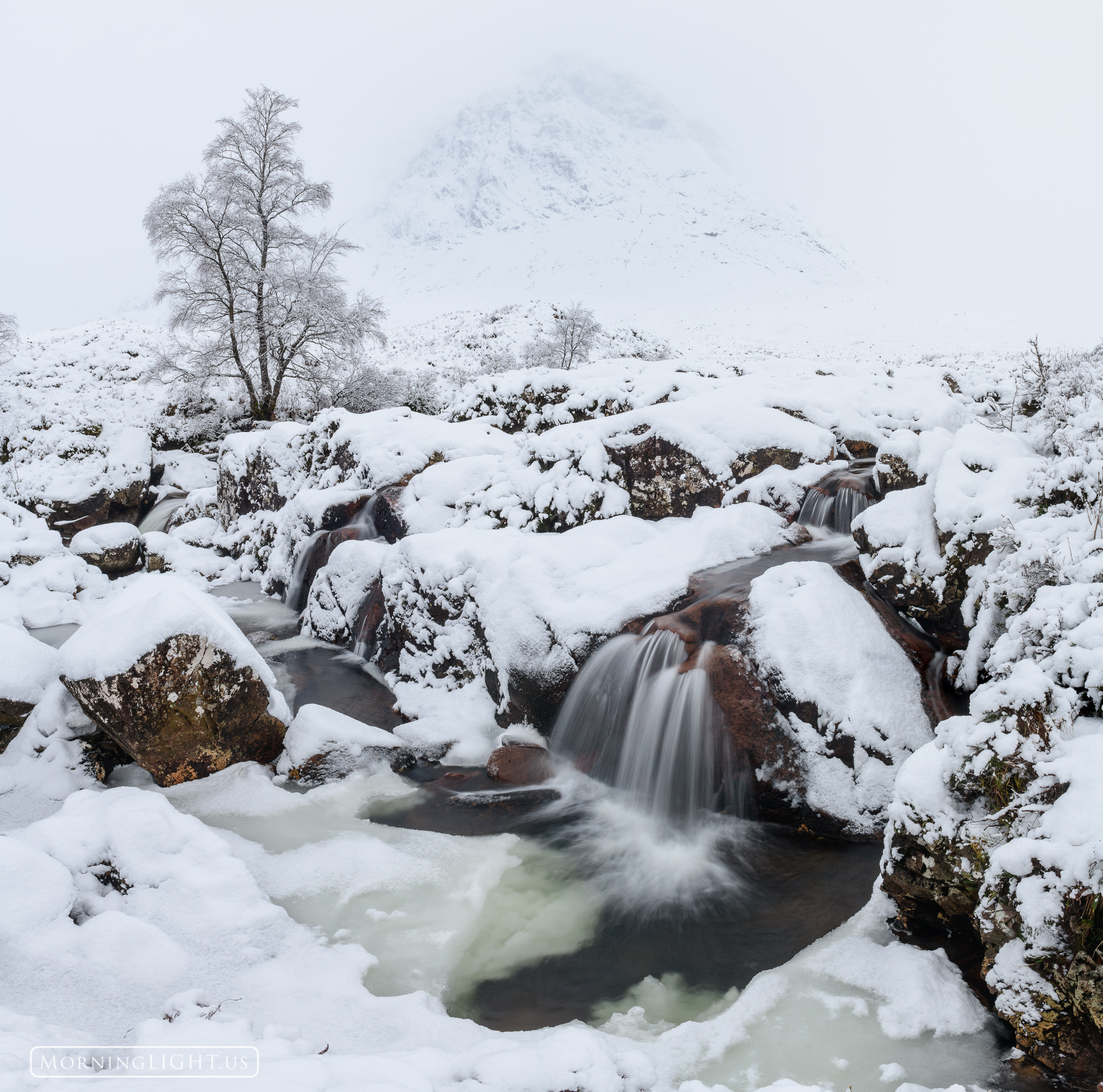 A winter storm in the highlands of Scotland creates a beautiful high key scene. Call us for available sizes and prices. +1 970...