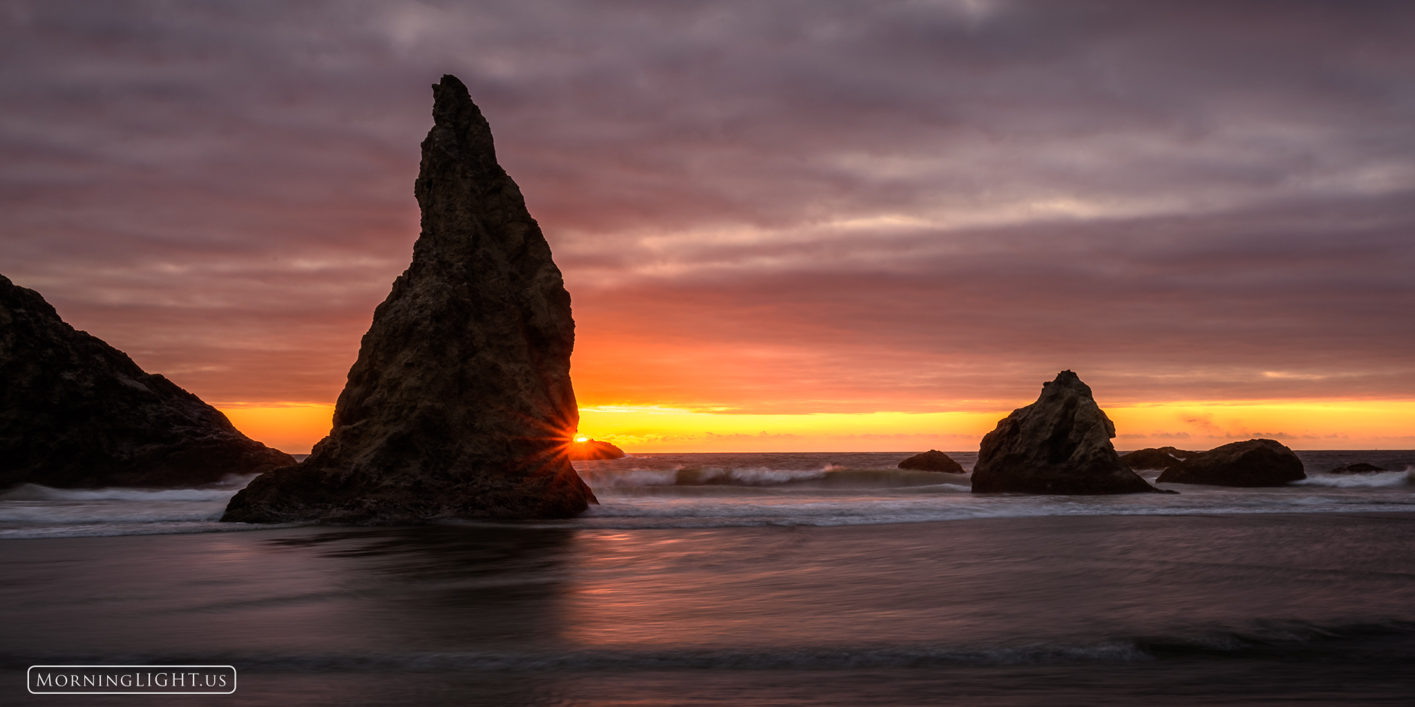 Sunset at Bandon Beach, Oregon